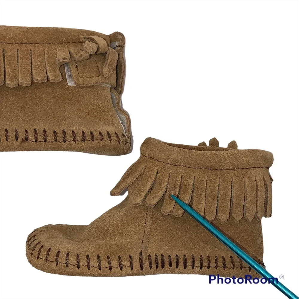 Infant MinneTonka Fringe Moccasins Booties Size 3